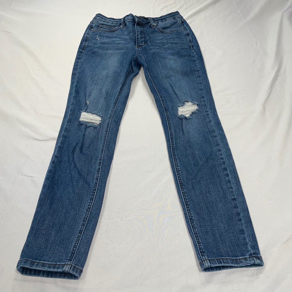 Judy Blue Skinny Fit Distressed Jeans Medium Wash Size 9/29 JB88798 DK
